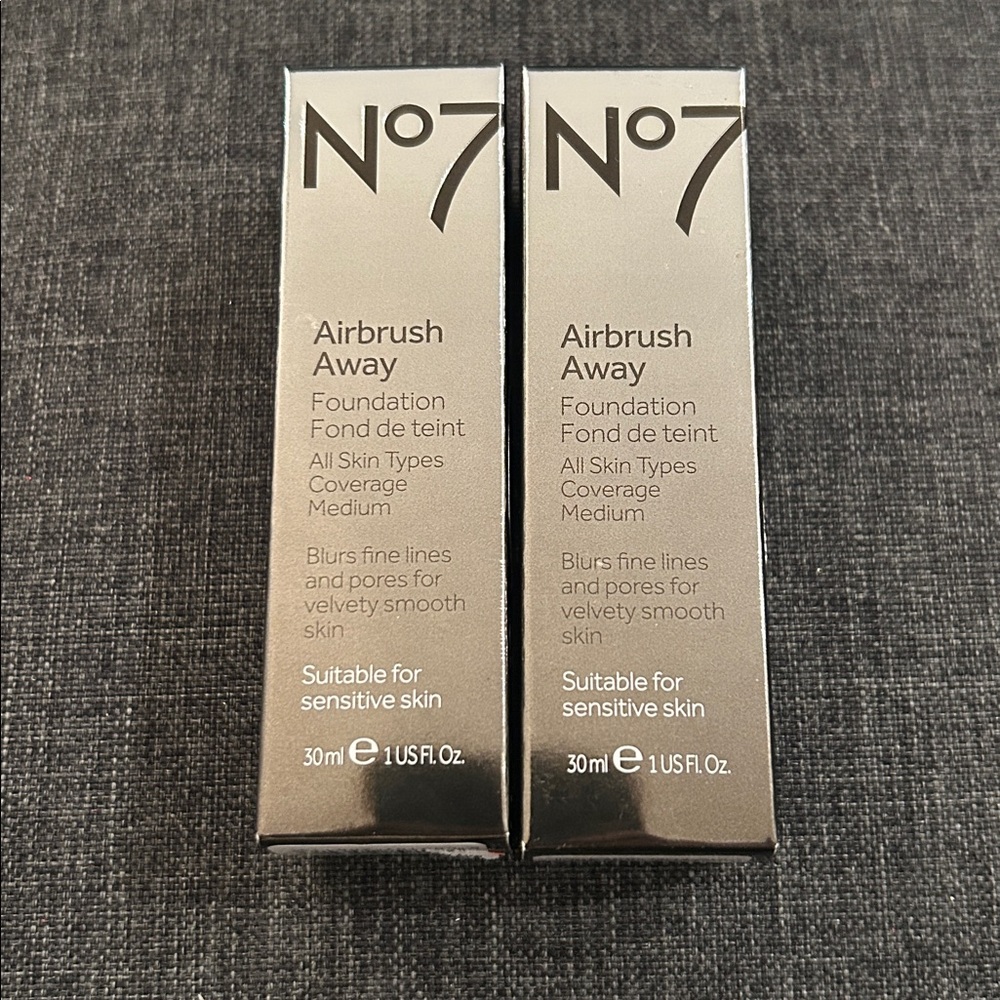 New 🆕 Lot of TWO No 7 airbrush away foundation in Deeply Beige, velvet finish